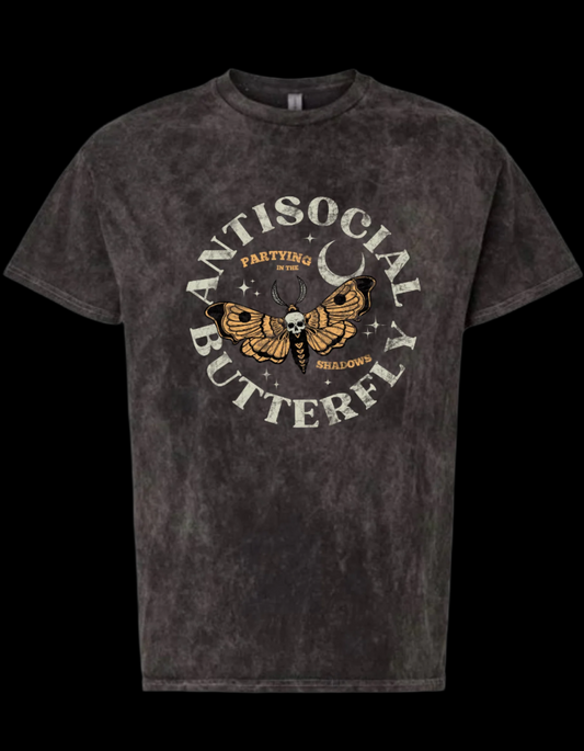 Antisocial Butterfly Mineral Washed Tee