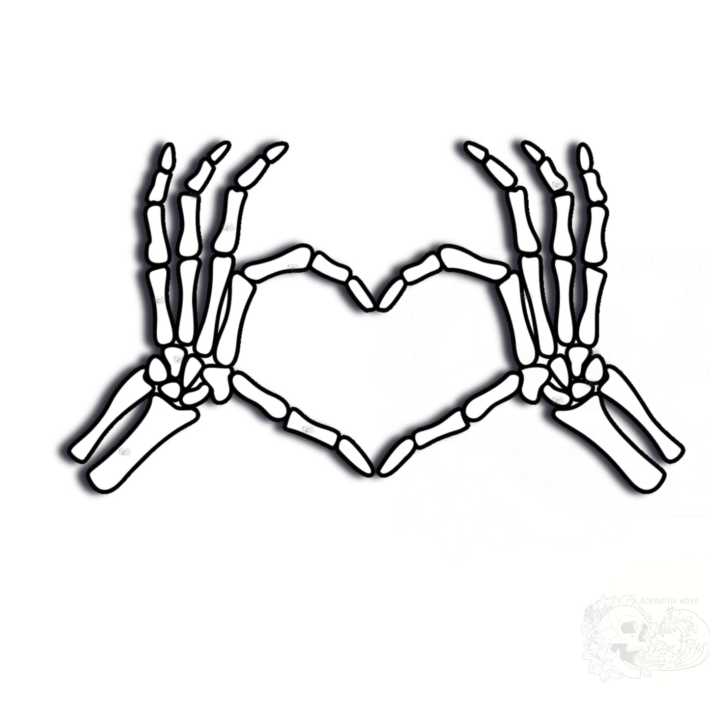 Heart Bonez Sticker - Alternative Waves