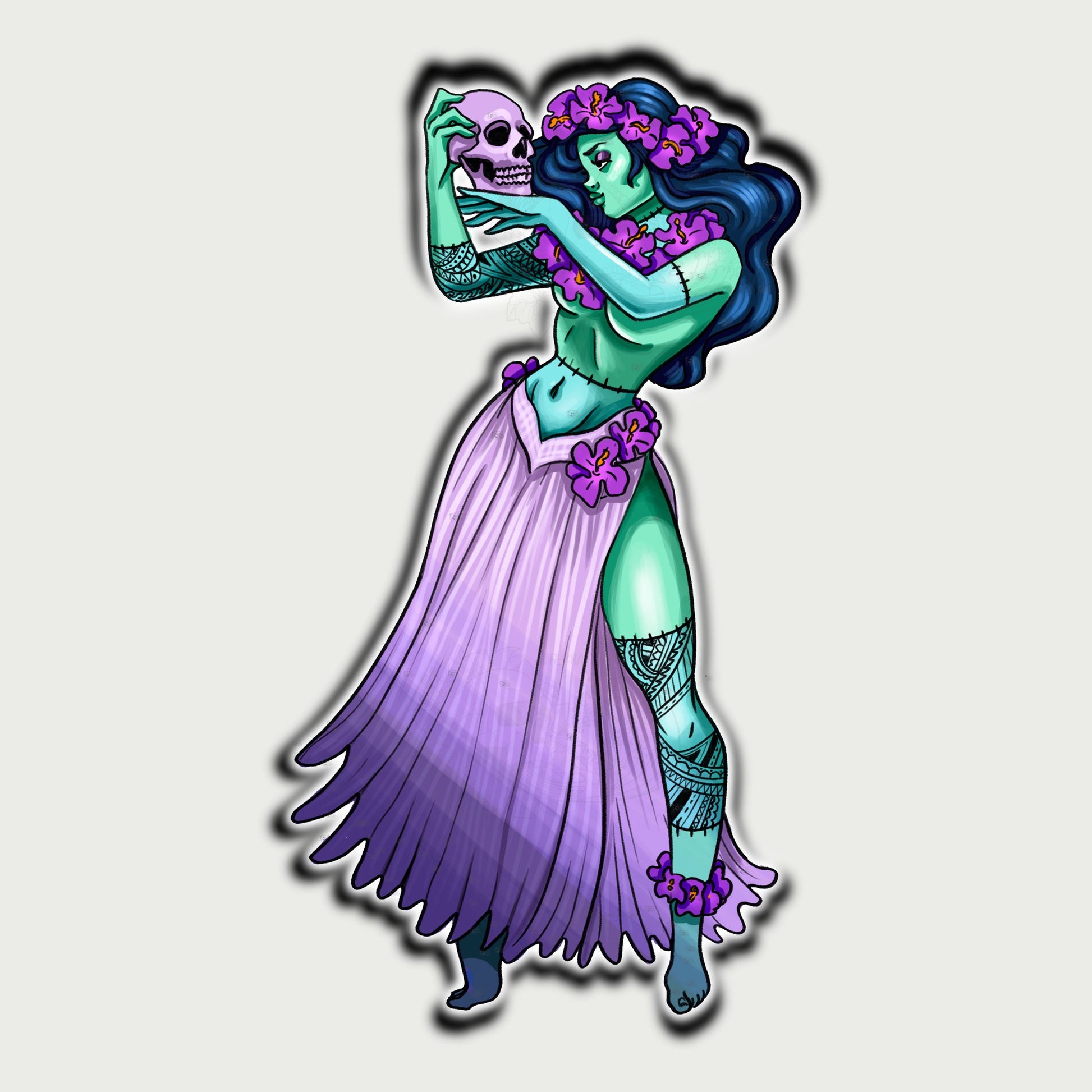 Hula Ghoul Sticker - Alternative Waves
