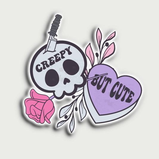 Creepy But Cute Sticker - Alternative Waves